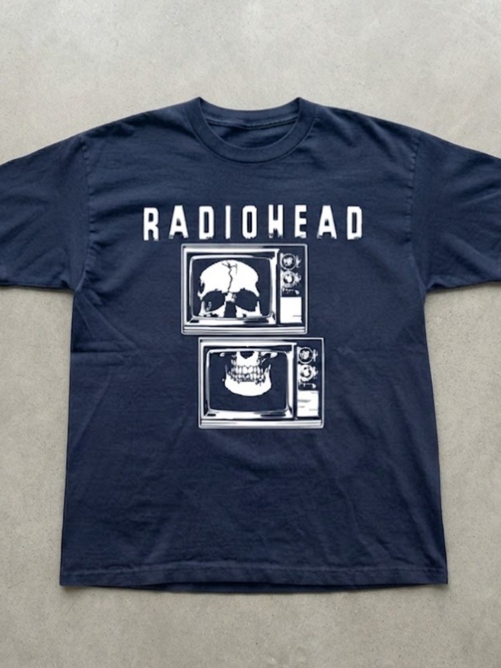 Radiohead TV Skull Graphic Navy Blue Gildan T-Shirt